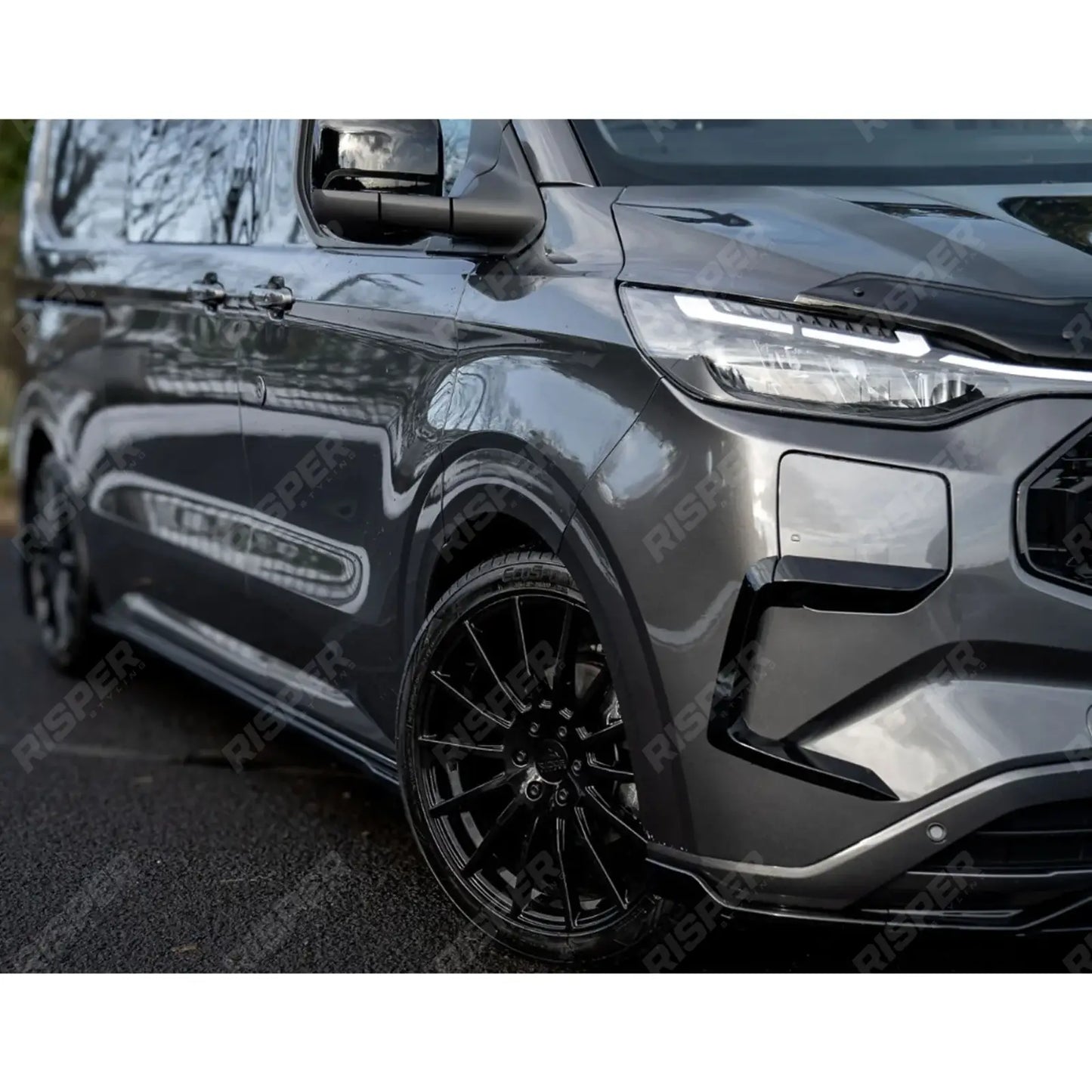 Ford Transit Custom MK2 2024 on PHEV TAILGATE LWB Full Low Line Aero Kit In Gloss Black