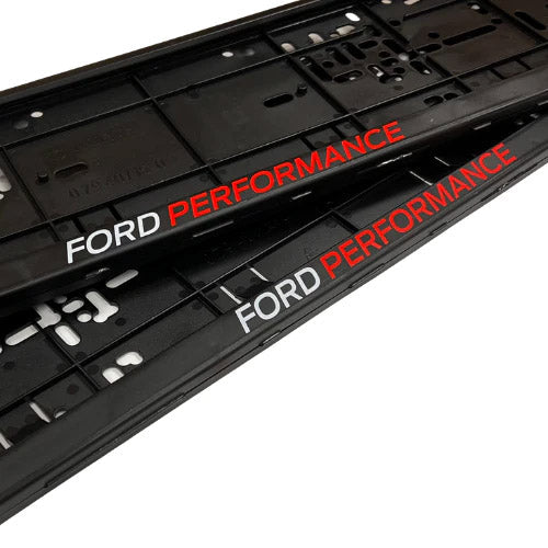 Ford Performance Number Plate Surrounds – Multi-Colour Logo | Sold as a Pair