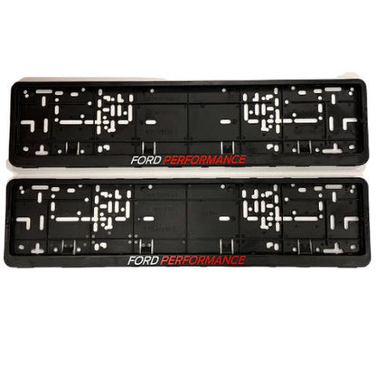 Ford Performance Number Plate Surrounds – Multi-Colour Logo | Sold as a Pair