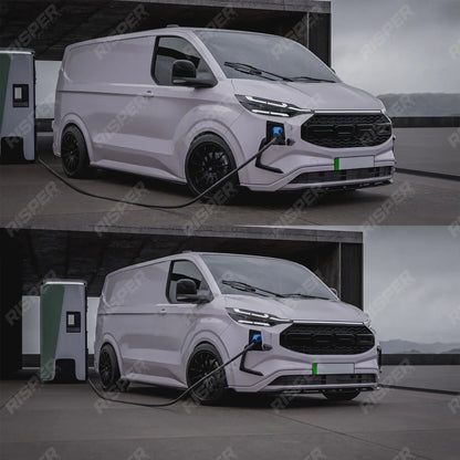Front Aero Canard Loops In Gloss Black For Ford Transit E Custom & PHEV MK2 2024 on