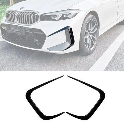 FRONT BUMPER CANARDS IN GLOSS BLACK For BMW 3 SERIES G20 (LCI) 2023+