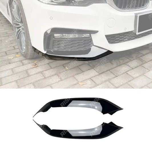 FRONT BUMPER CORNER SPLITTER IN GLOSS BLACK For BMW 5 SERIES G30 (PRE LCI) 2017-2020