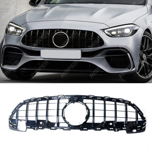 Front Grill Panamericana GT R Style All Black For Mercedes C-Class W206 2021+