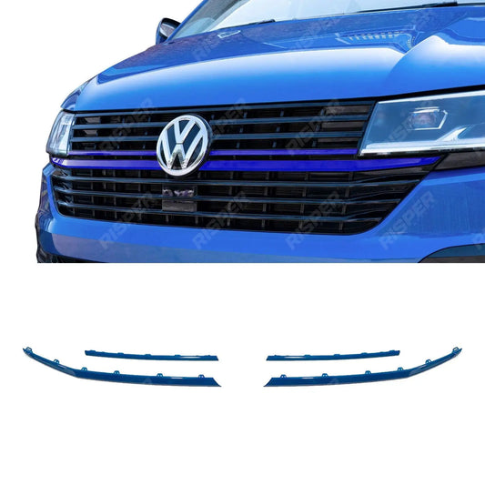 Front Radiator Badged Grille Upper Lower Clip In Trim For VW T6.1 Transporter