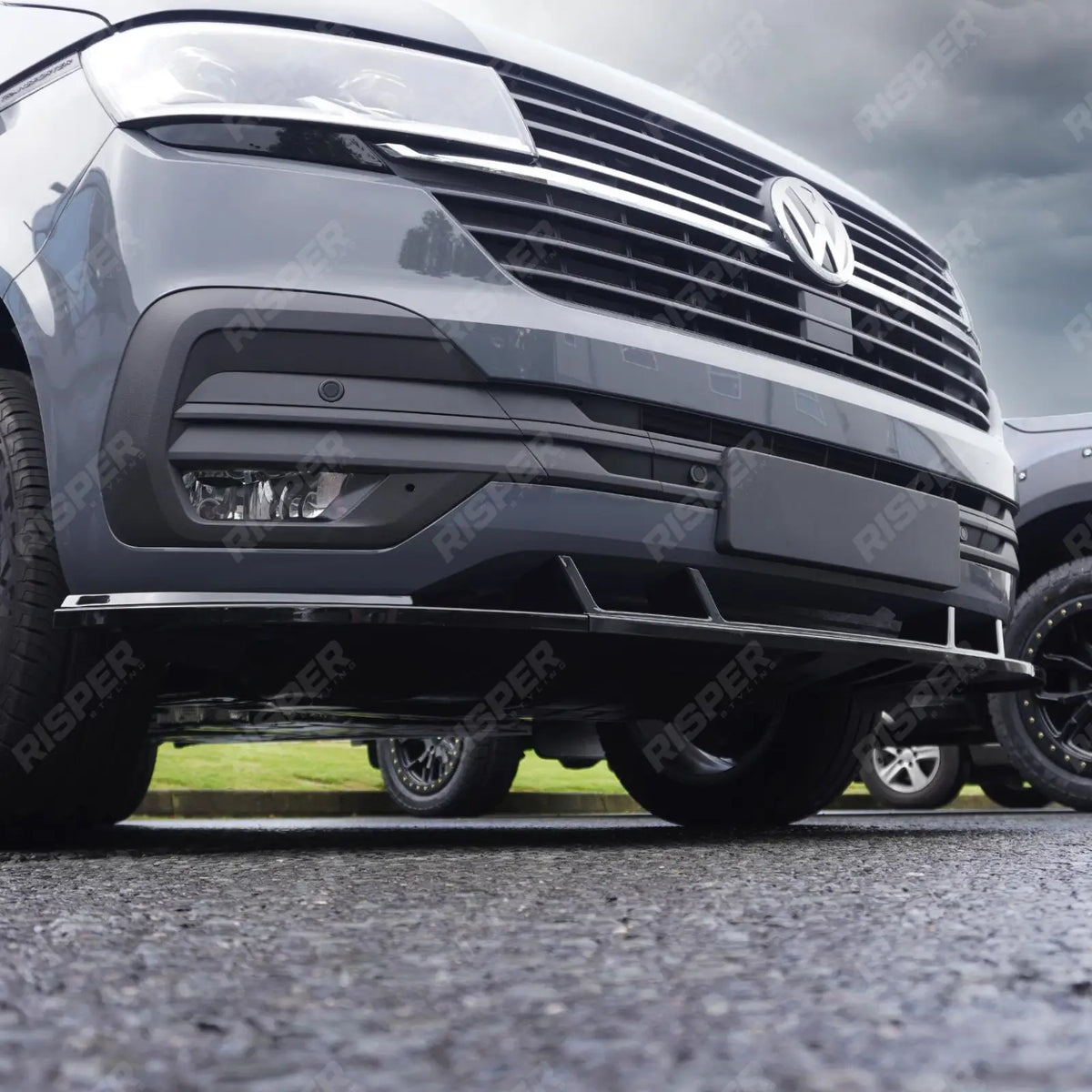 Front Splitter Gloss Black For VW Transporter T6.1