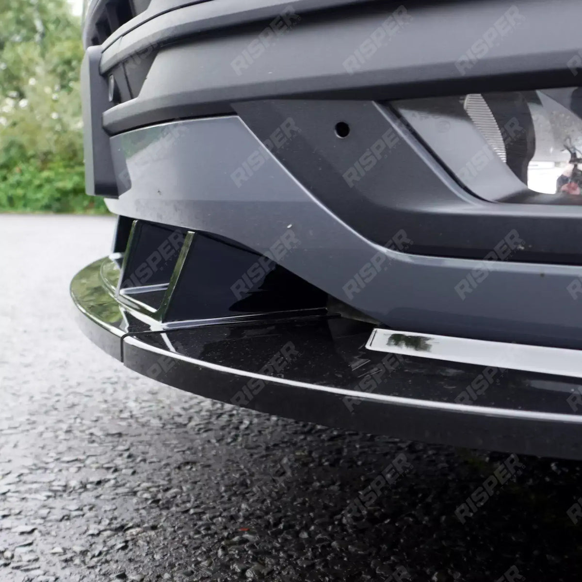 Front Splitter Gloss Black For VW Transporter T6.1