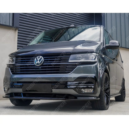 Front Splitter Gloss Black For VW Transporter T6.1