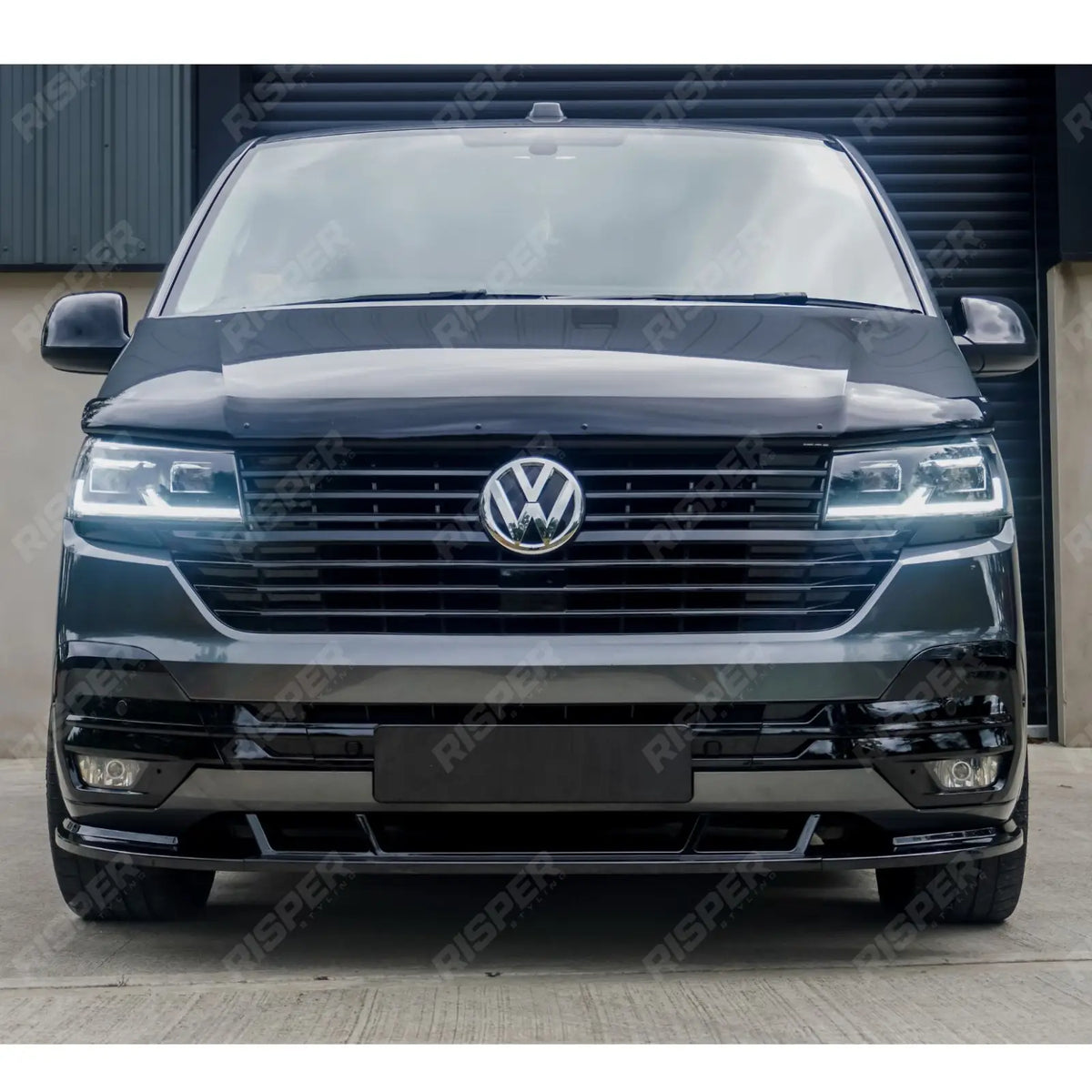 Front Splitter Gloss Black For VW Transporter T6.1