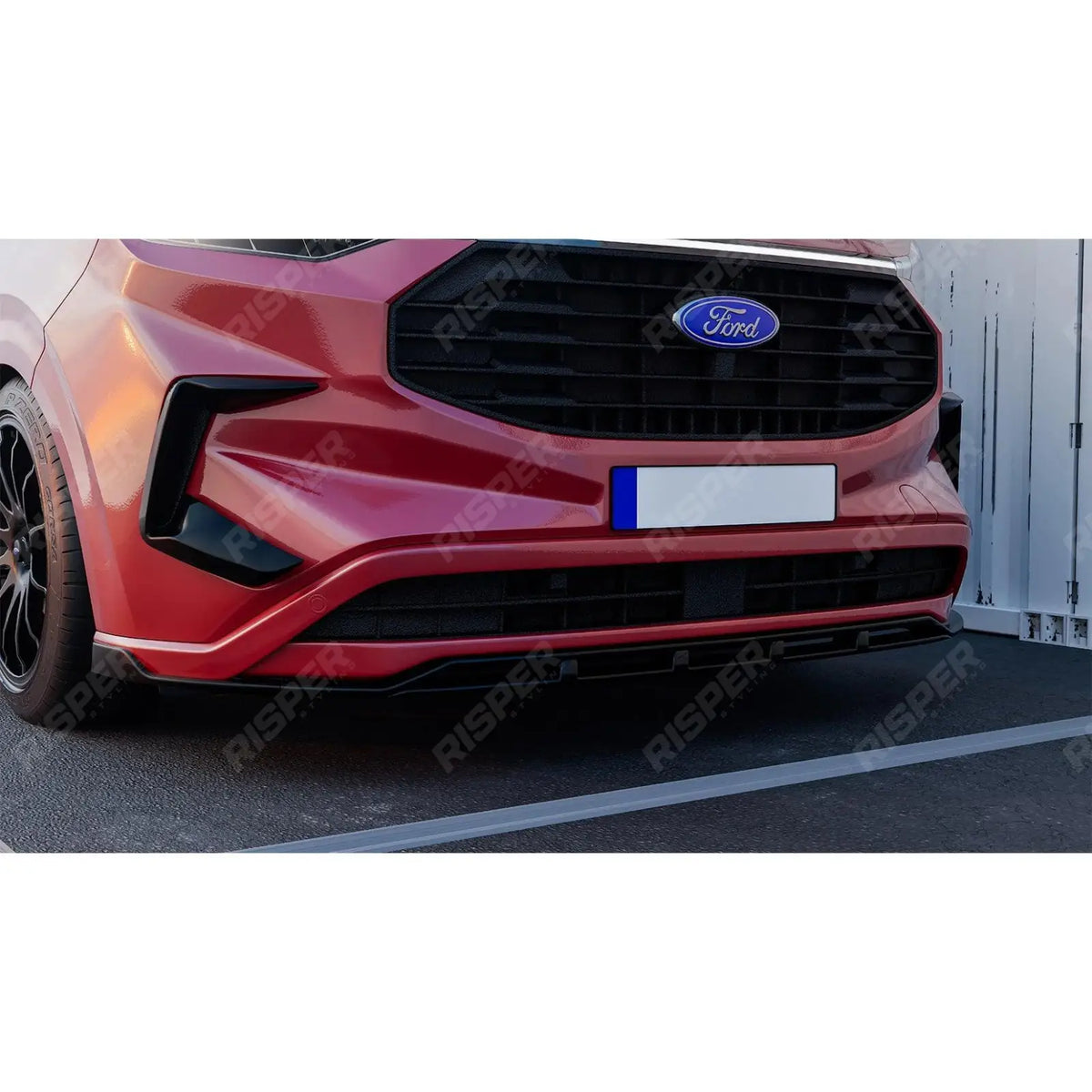 Front Splitter Gloss Black V2 For Ford Transit Custom MK2 2024 On