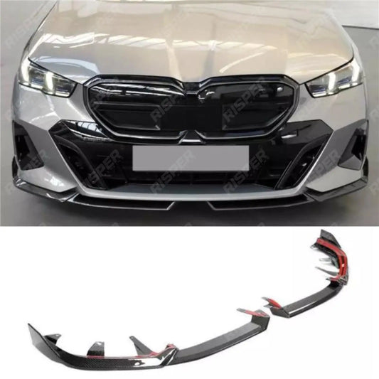 Front Splitter In Carbon Look For Bmw 5 Series G60 2024 On - M Sport