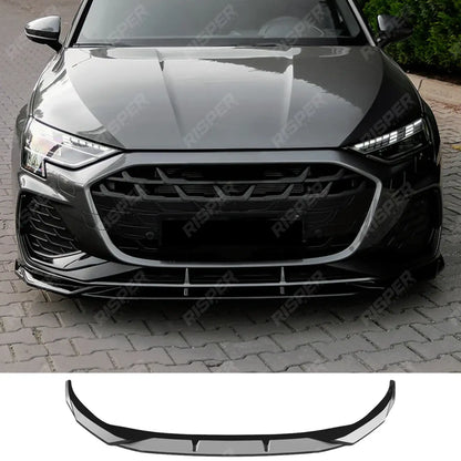 Front Splitter in Gloss Black For Audi A3 8y 2025 on S-line / S3 Sportback