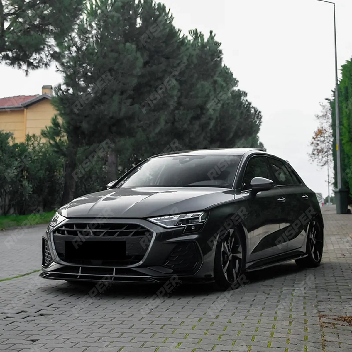 Front Splitter in Gloss Black For Audi A3 8y 2025 on S-line / S3 Sportback