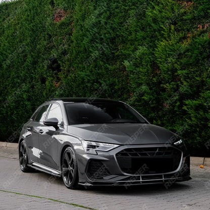 Front Splitter in Gloss Black For Audi A3 8y 2025 on S-line / S3 Sportback