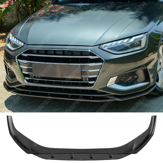 Front Splitter In Gloss Black For Audi A4 B9 Facelift 2019-2024