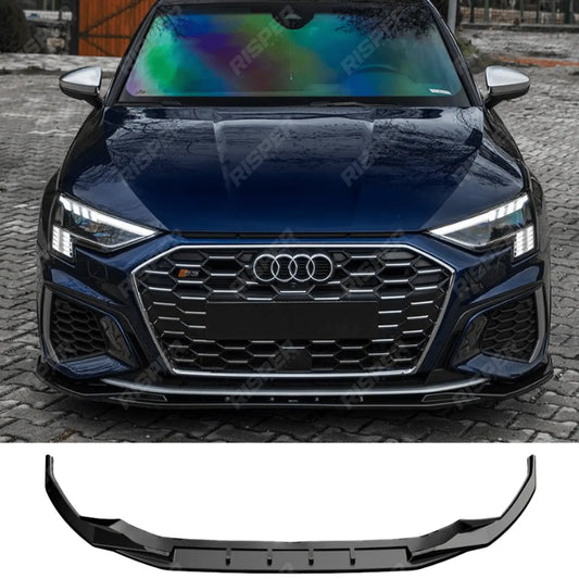 Front Splitter In Gloss Black For Audi S3 8Y 2020-2024 - A3 S-Line 8Y 2020-2024