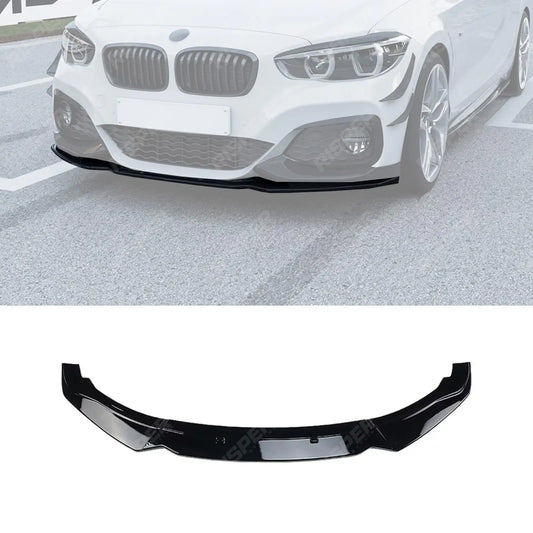 FRONT SPLITTER IN GLOSS BLACK For BMW 1 SERIES F20 F21 LCI STANDARD (NON M SPORT) 2015-2019