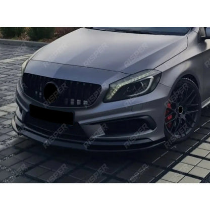 Front Splitter in Gloss Black For Mercedes a Class W176 Amg LINE 2013-2018