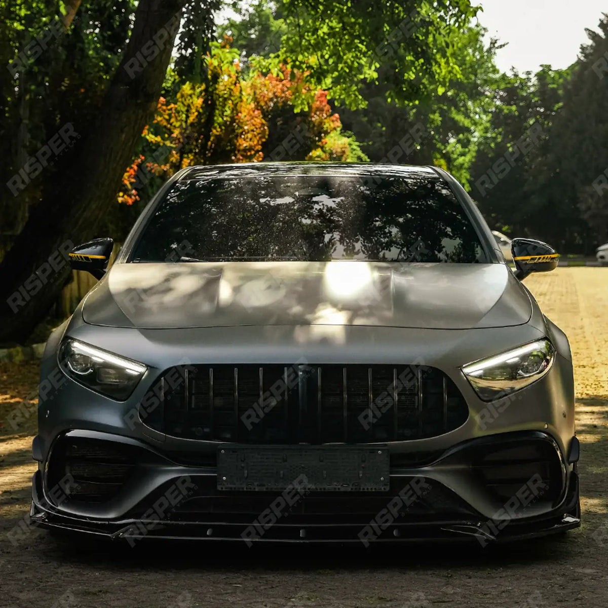 Front Splitter In Gloss Black For Mercedes A45 W177 2019-2023 & Facelift 2023 On