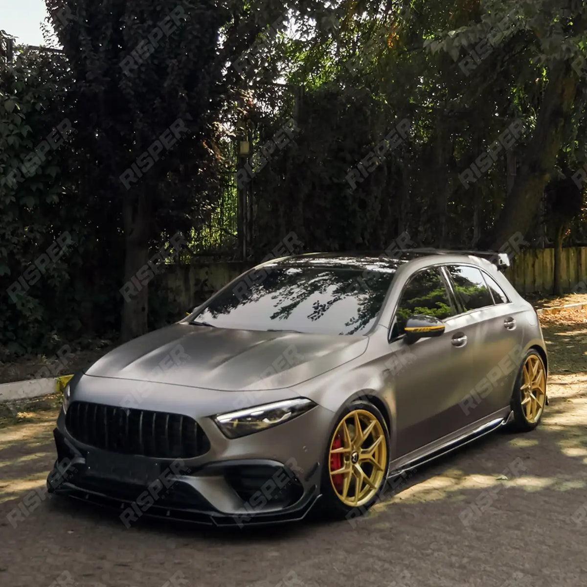 Front Splitter In Gloss Black For Mercedes A45 W177 2019-2023 & Facelift 2023 On