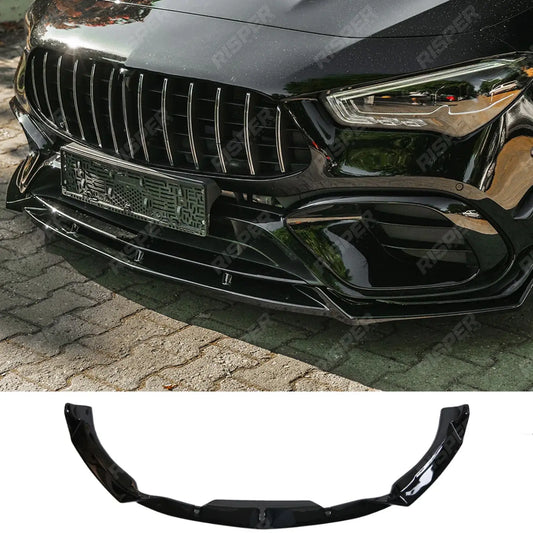 Front Splitter in Gloss Black For Mercedes Cla45 C118 2019-2023