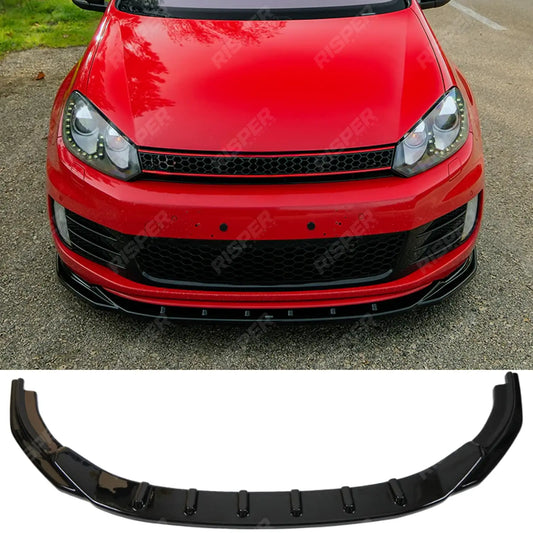 Front Splitter in Gloss Black For Volkswagen Golf GTI / GTD Mk6 2008-2012