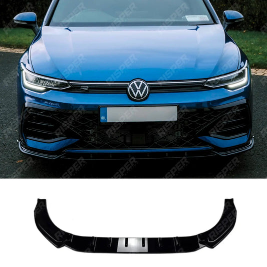 Front Splitter In Gloss Black For Volkswagen Golf MK8.5 Facelift GTI R R Line
