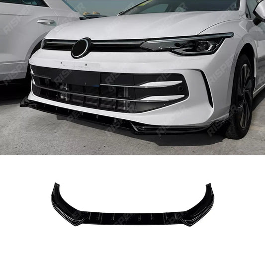 FRONT SPLITTER IN GLOSS BLACK For VOLKSWAGEN GOLF MK8.5 FACELIFT STANDARD MODELS (STYLE/LIFE)