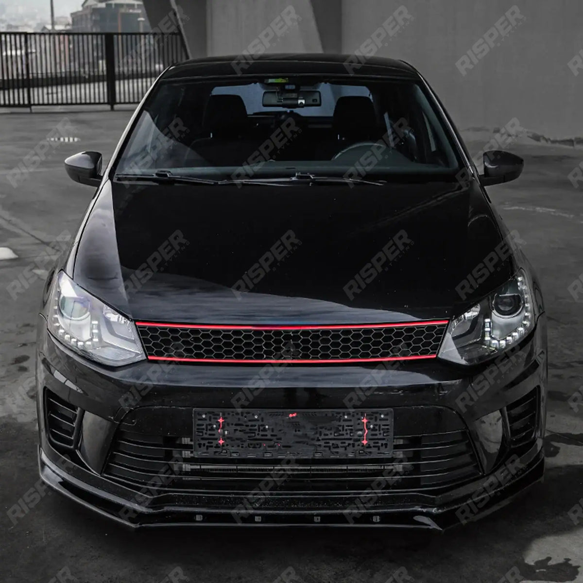 Front Splitter in Gloss Black For Volkswagen Polo Gti Mk5 2009-2014