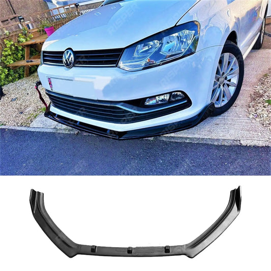 Front Splitter In Gloss Black For Volkswagen Polo MK5 6R 6C 2009-2017 GTI R