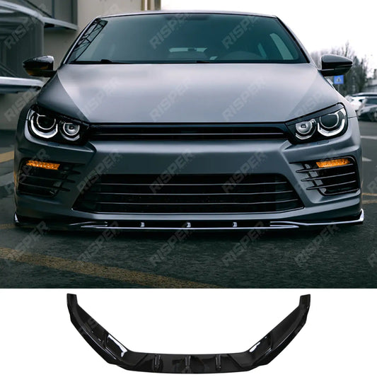 Front Splitter in Gloss Black For Volkswagen Scirocco R 2014-2017