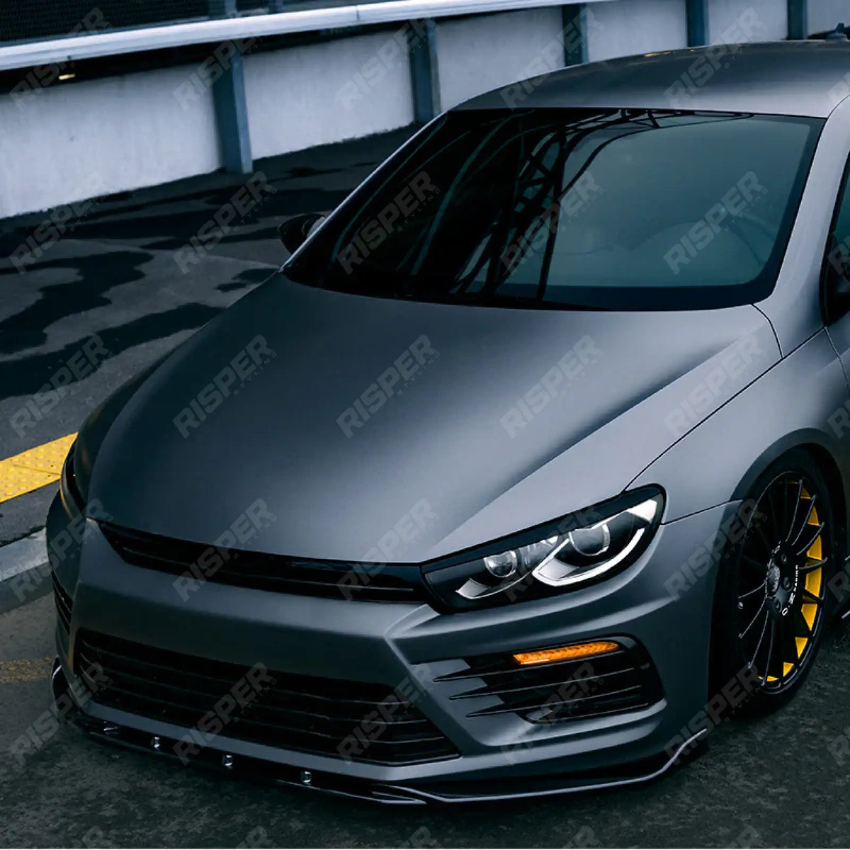 Front Splitter in Gloss Black For Volkswagen Scirocco R 2014-2017