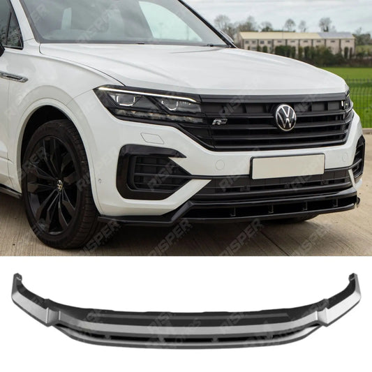 Front Splitter In Gloss Black For Volkswagen Touareg MK3 Pre Facelift R Line 2018-2023