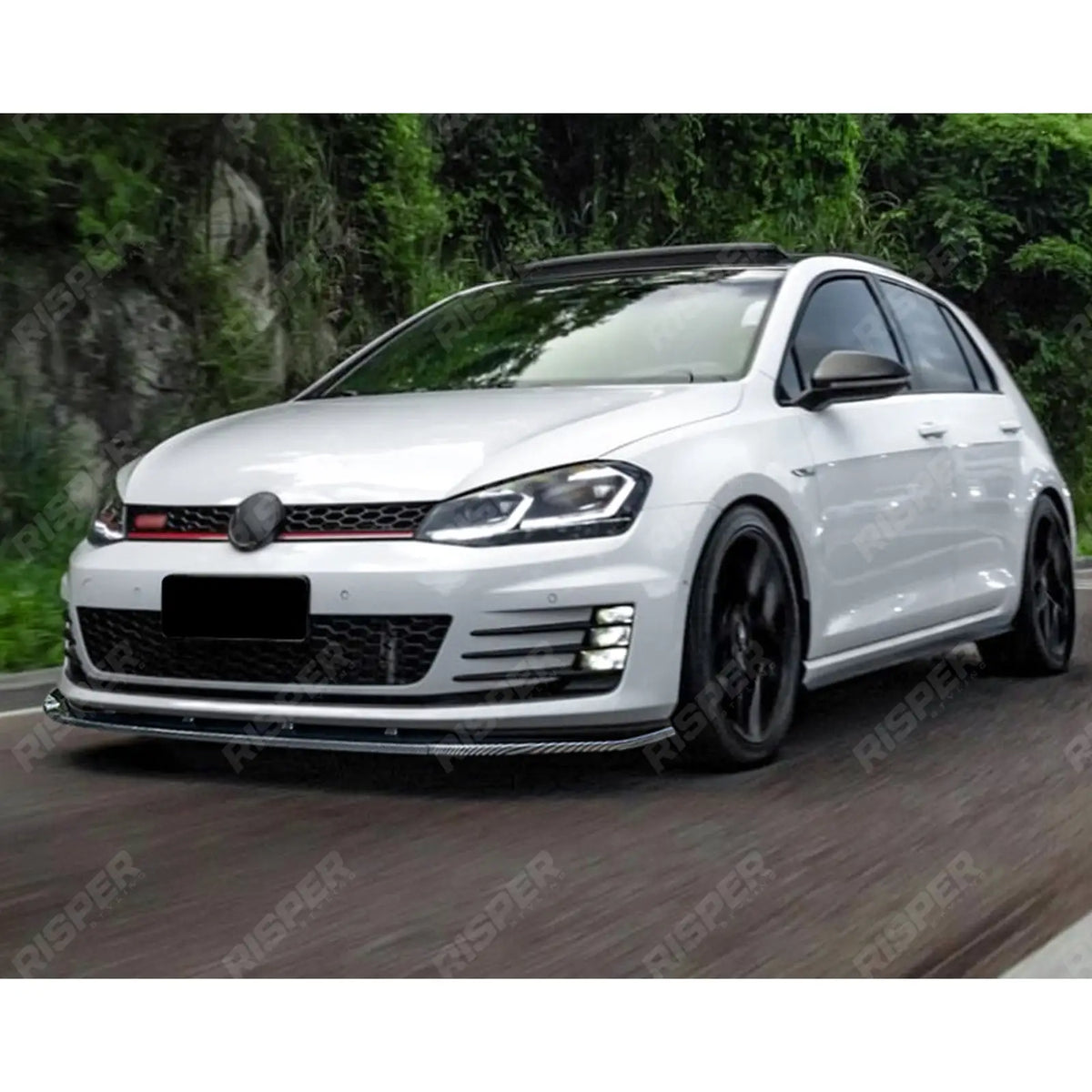 Front Splitter in Gloss Black For Vw Golf Mk7 GTI / R LINE 2013-2016