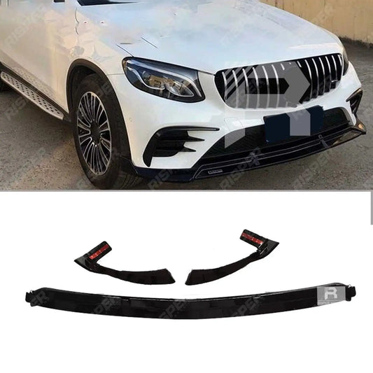 Front Splitter Lip In Gloss Black 'AMG Brabus Style' For Mercedes GLC 2016-2019 C253/X253