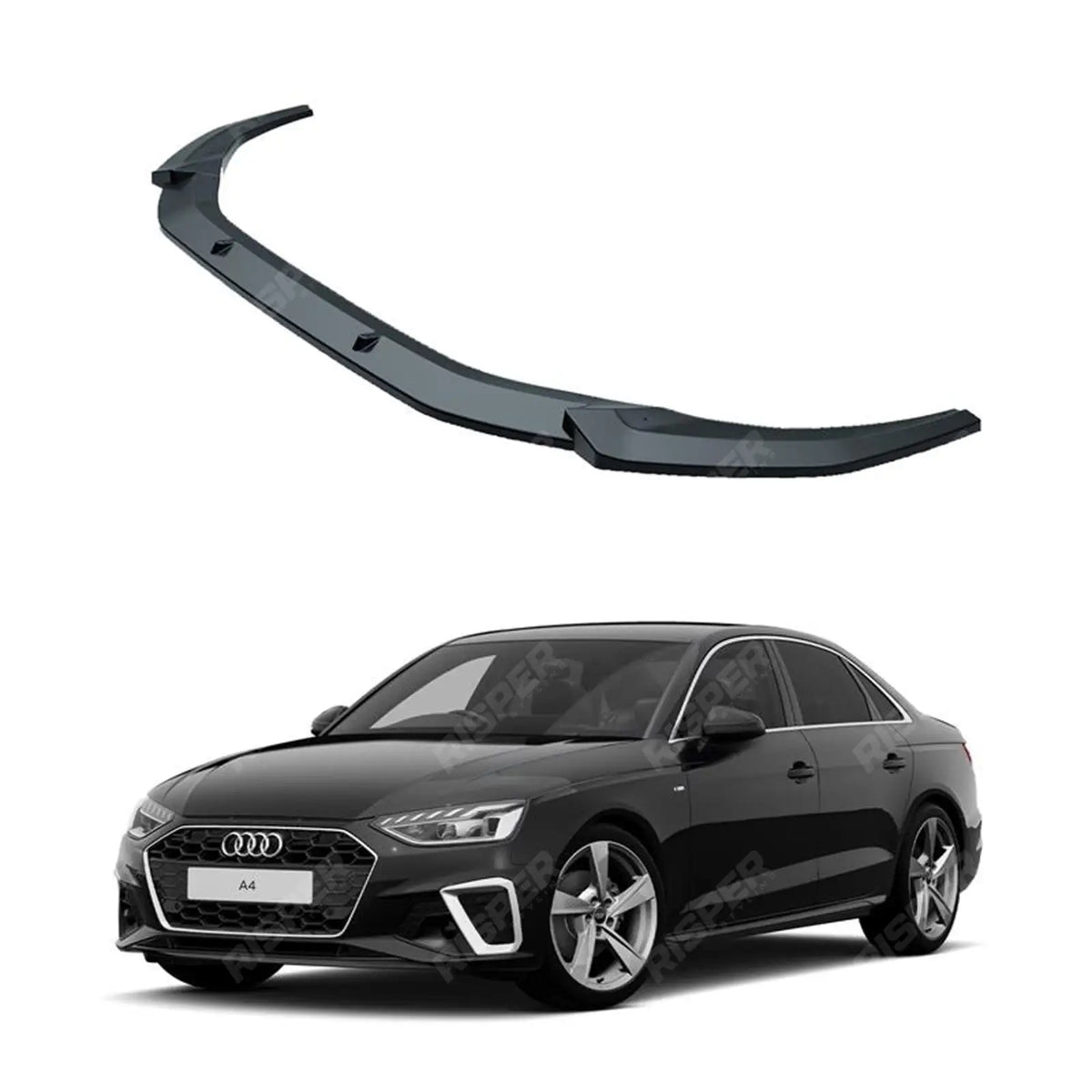FRONT SPLITTER LIP IN GLOSS BLACK For AUDI A4 2019+ FACELIFT B9 S LINE /S4