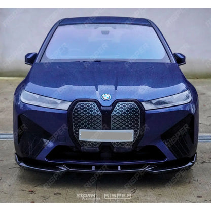 Front Splitter Lip In Gloss Black For BMW IX M Sport I20 2021+