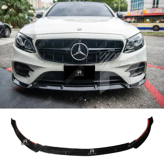 Front Splitter Lip In Gloss Black For Mercedes E-Class 'E63S AMG Brabus' W213 2016-2020