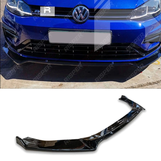Front Splitter Lip In Gloss Black For Volkswagen Golf MK7/7.5 2012 2017 GTD, GTI, R, R-Line