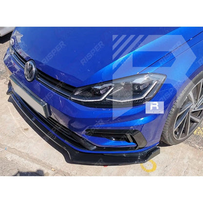 Front Splitter Lip In Gloss Black For Volkswagen Golf MK7/7.5 2012 2017 GTD, GTI, R, R-Line