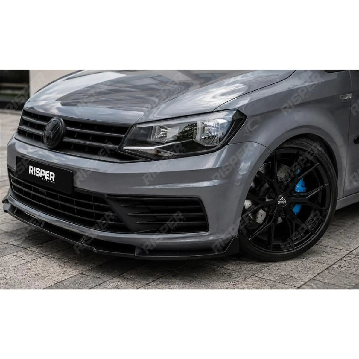 Front Splitter Version 2 in Gloss Black For Volkswagen Caddy 2015-2020
