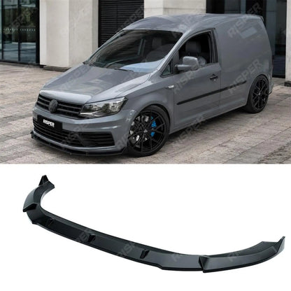 Front Splitter Version 2 in Gloss Black For Volkswagen Caddy 2015-2020