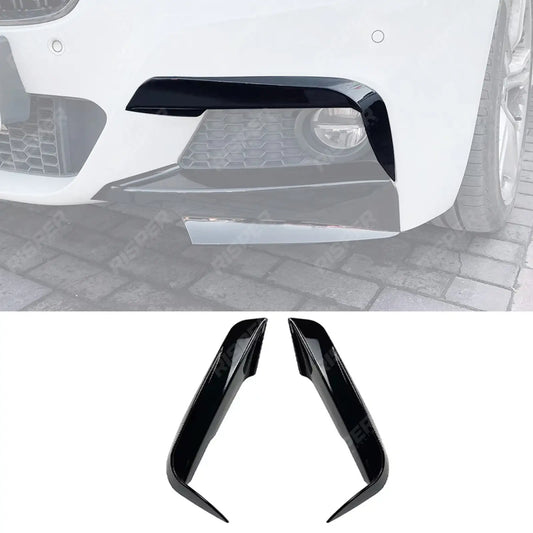 FRONT UPPER CANARDS IN GLOSS BLACK For BMW 3 SERIES F30 M SPORT 2012-2019