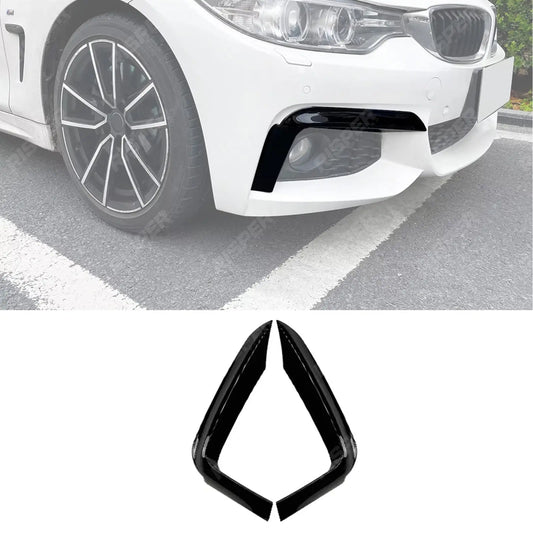 FRONT UPPER CANARDS IN GLOSS BLACK For BMW 4 SERIES F32 & F36 2014-2020 - M SPORT