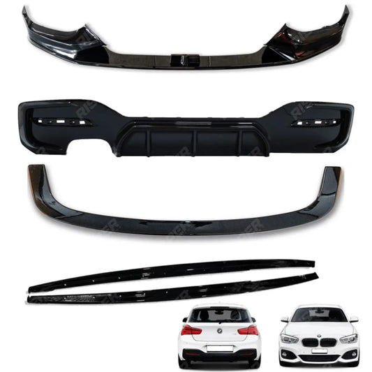 Full Aero Body Kit Diffuser 00____ In Gloss Black For BMW 1 Series LCI M Sport F20 F21 2015-2019