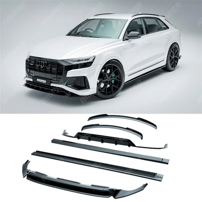 Full Aero Low Line Kit In Gloss Black For Audi Q8 S Line 2018-2023