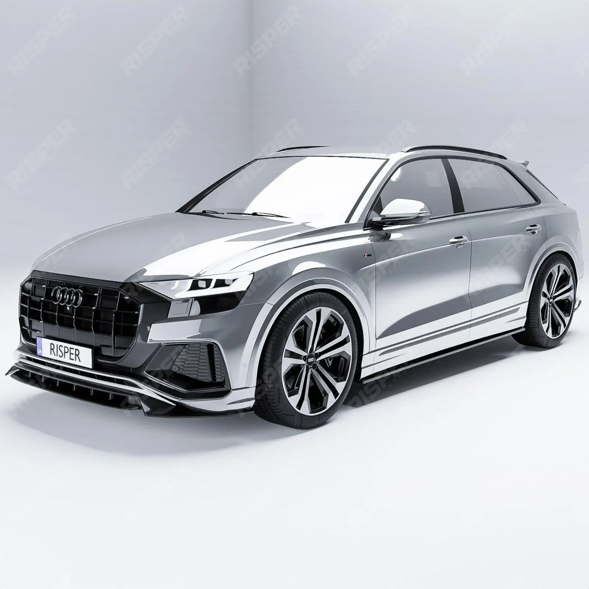 Full Aero Low Line Kit In Gloss Black For Audi Q8 S Line 2018-2023