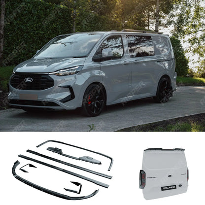 Full Low Line Aero Kit In Gloss Black For Ford Transit Custom MK2 2024 on TAILGATE SWB