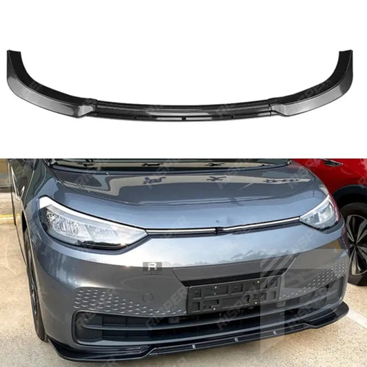Gloss Black 3 Piece Front Splitter For Volkswagen ID.3 2019-2022