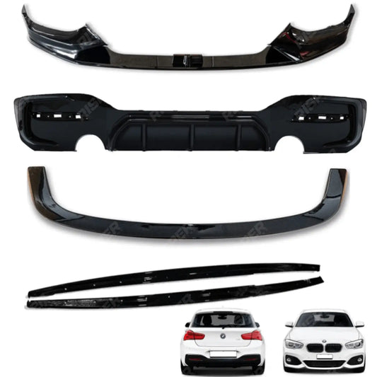 Gloss Black Full Aero Body Kit Diffuser 0____0 For BMW 1 Series LCI M Sport F20 F21 2015-2019