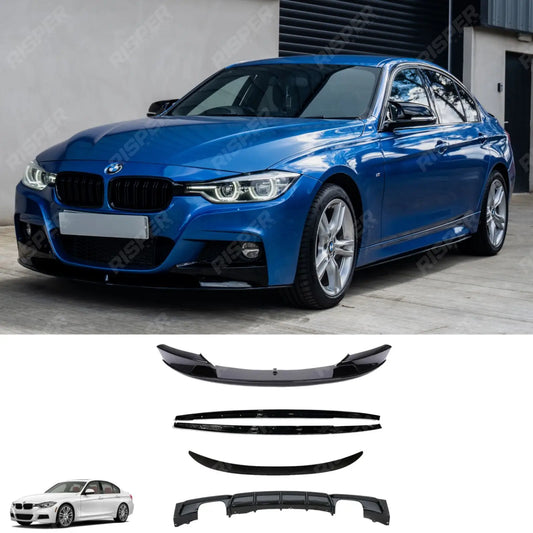 Gloss Black Full Aero Body Kit Diffuser 00__00 For BMW 3 Series F30 M Sport 2012-2018
